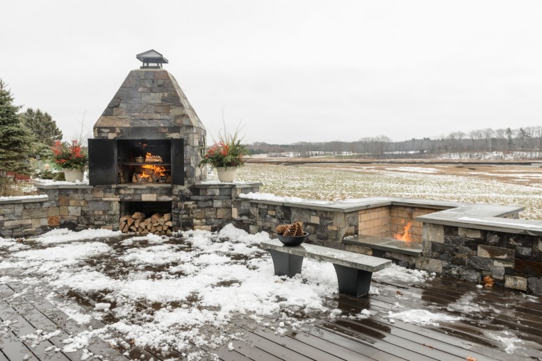 The masonry oven allows the Corrys to extend Maine’s all-too-fleeting season for outdoor cooking; in fact, they use it year-round. 