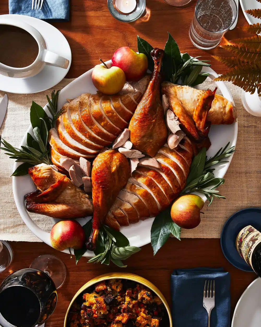 Molasses-Brined Spatchcocked Turkey with Cider Glaze