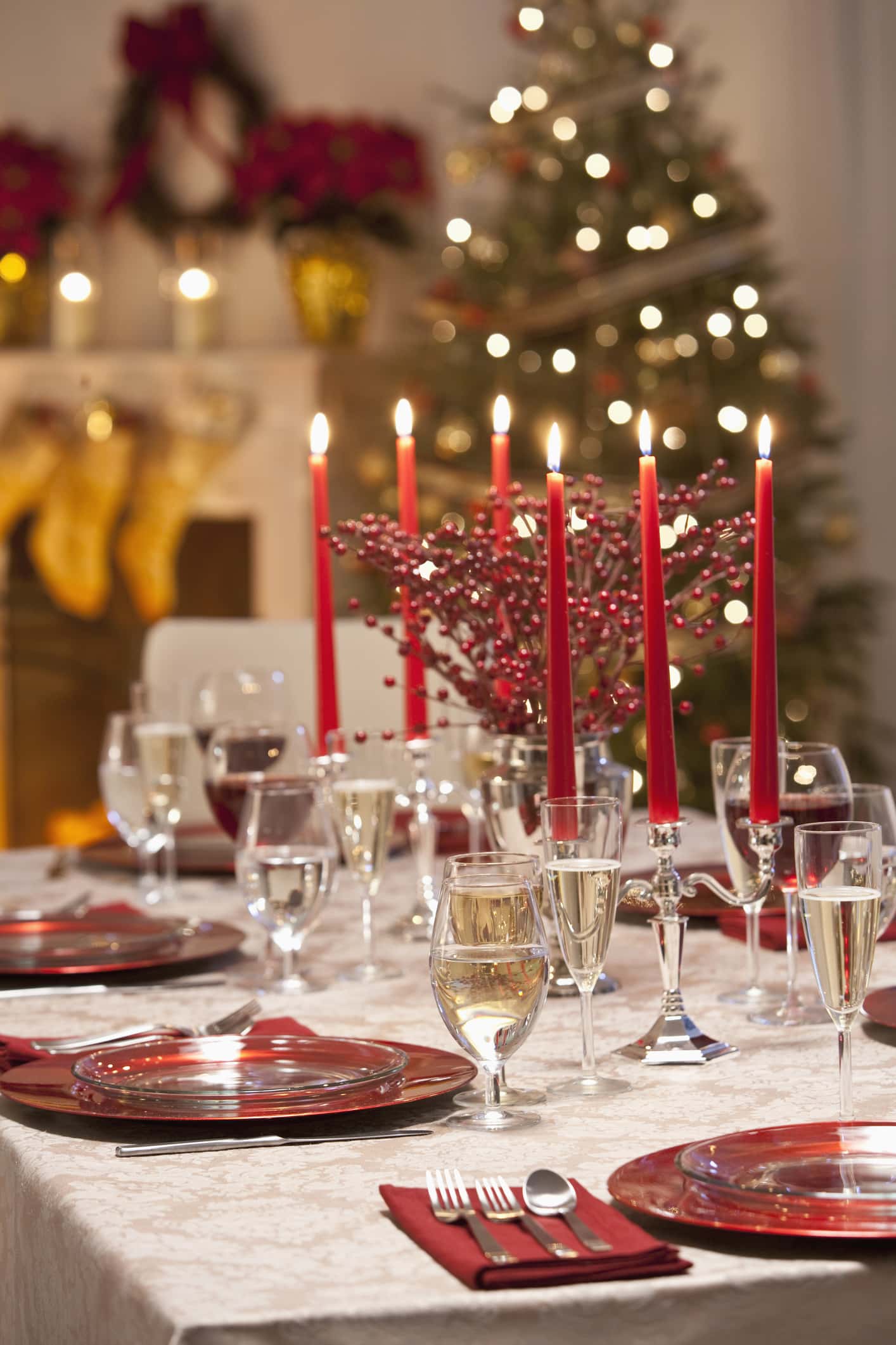 Table set for Christmas Dinner