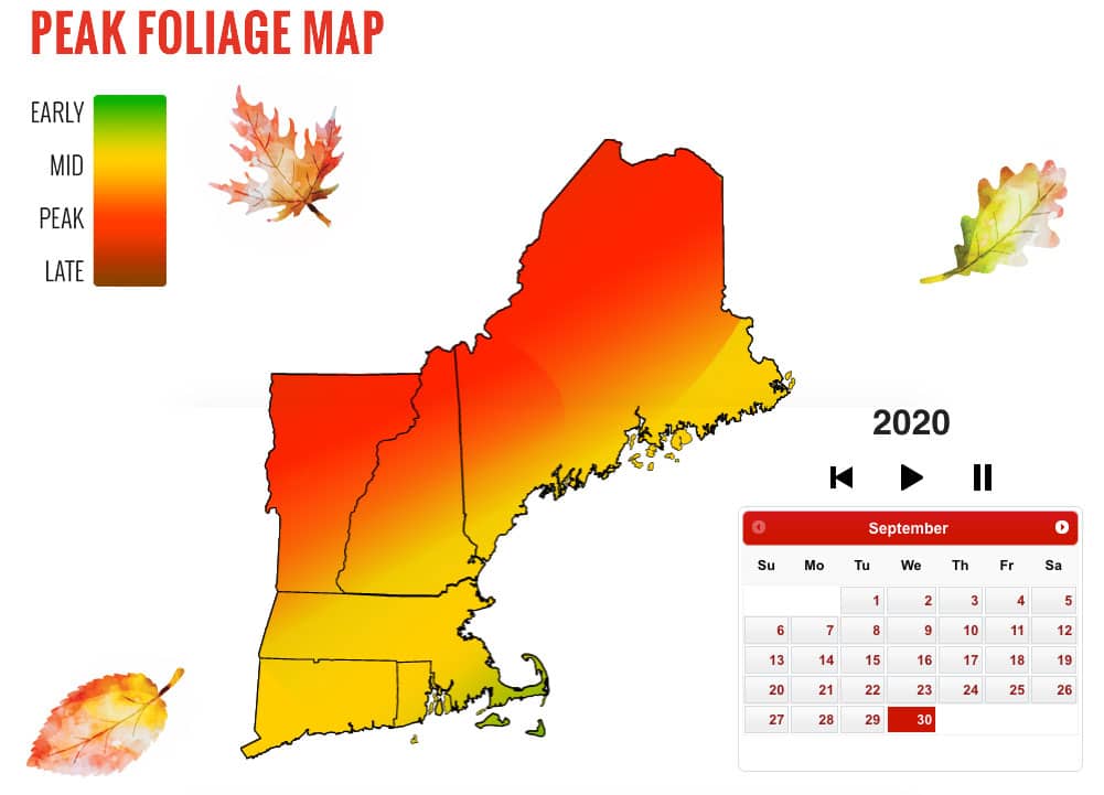 Fall Foliage Calendar 2022 Peak Fall Foliage Map - New England Today
