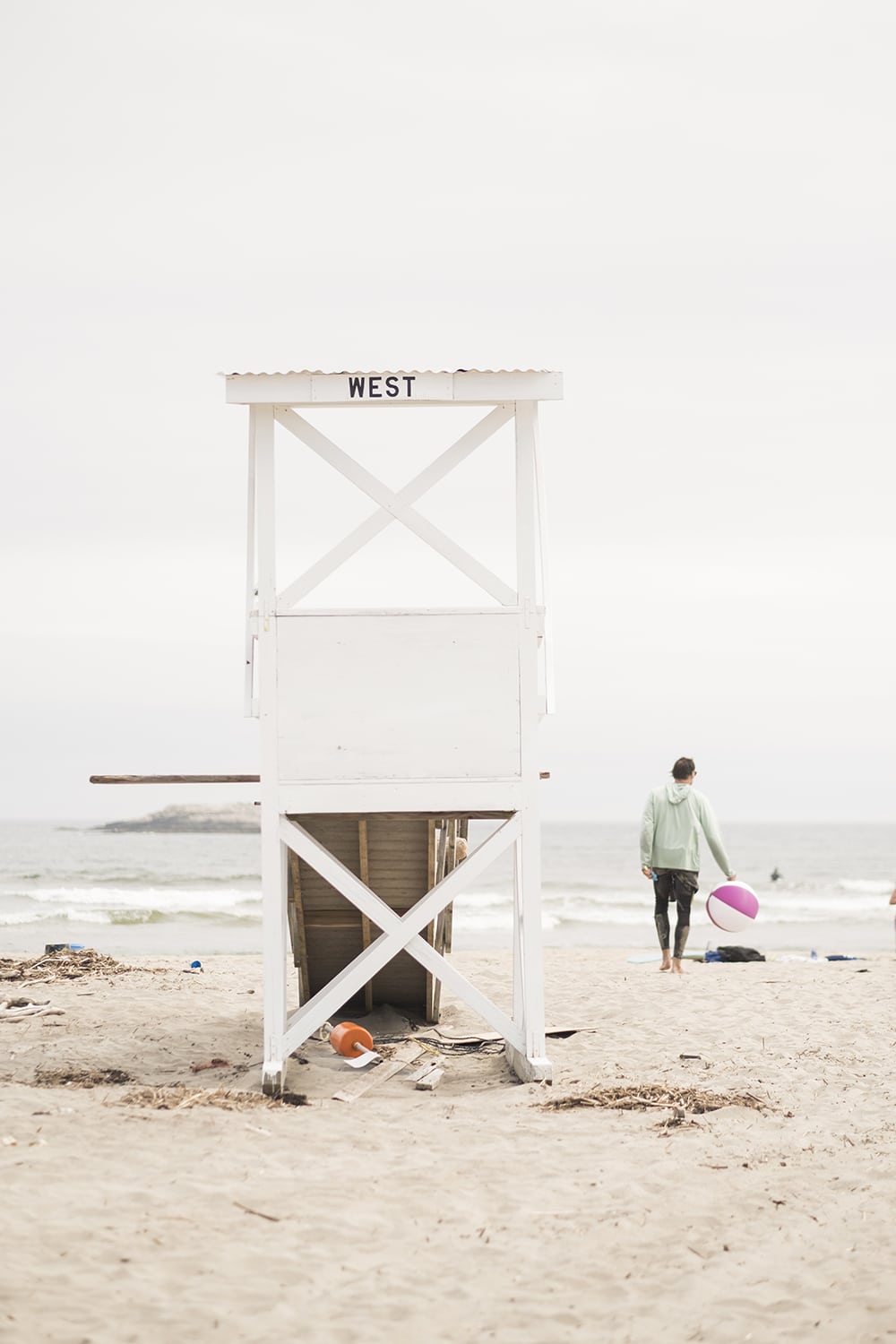 "West" lifeguard chair at Popham Beach.