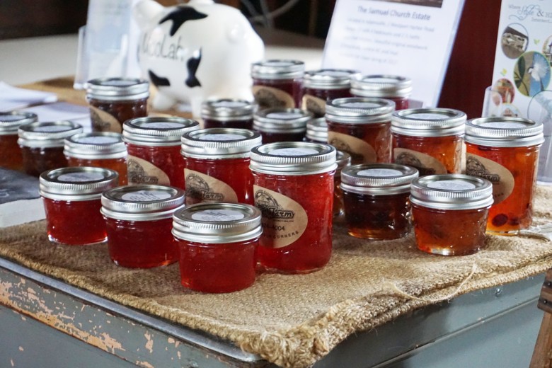 Next to the schoolhouse is the Sakonnet Farm farmstand, offering seasonal products including eggs, jams, and meats. 