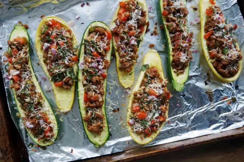 Sausage Stuffed Zucchini