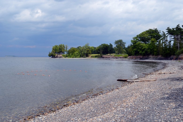 Beautiful Lake Champlain. Beyond just views, there's also the opportunity at Shelburne Farms to dip your toes into its cooling waters. 