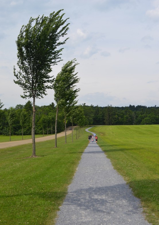 Heading towards the Farm Barn at Shelburne Farms. 