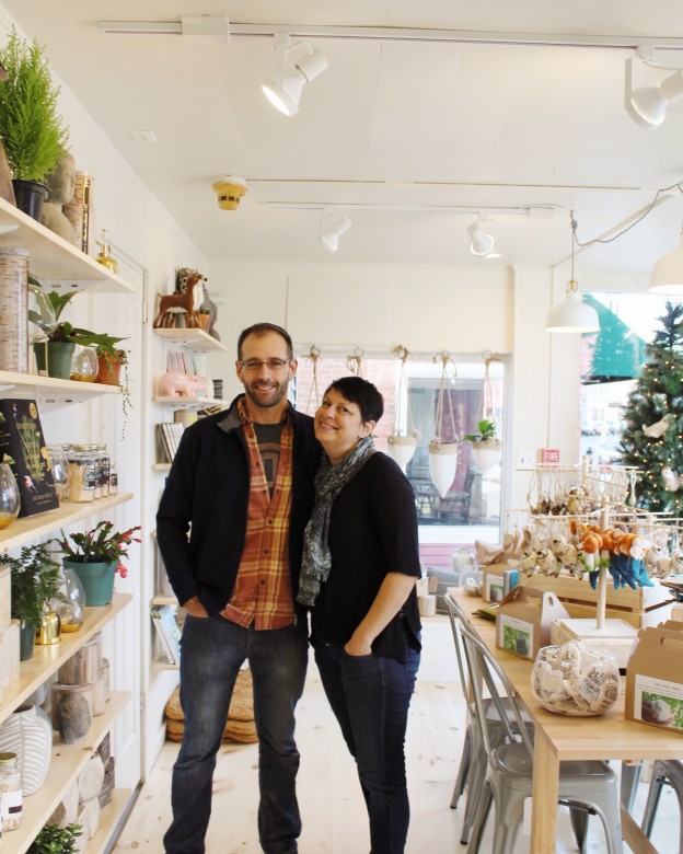Kate Leavy and Jamie Metsch in their new downtown Beverly store, Field House. 