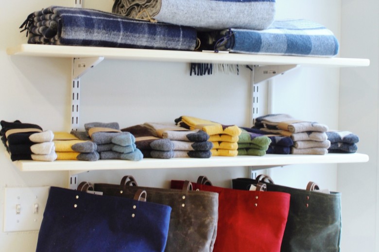 Many items in Field House are made locally, or in the USA. These socks, blankets, and bags are all made in the USA. 