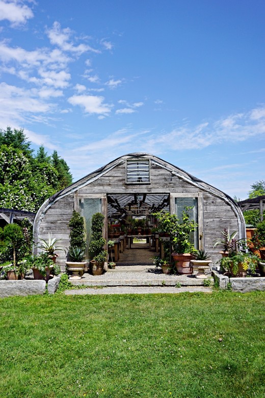 Snug Habor Farm has ___ greenhouses full of ___.