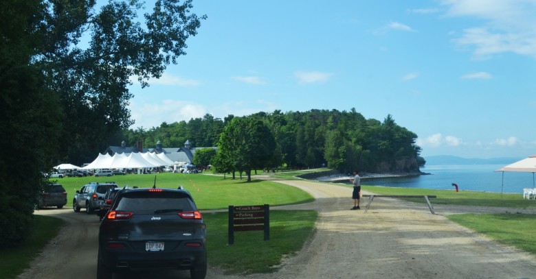 No great photos are taken from behind a car window, but this shot gives you the best look at the festival's location, just steps from beautiful Lake Champlain.